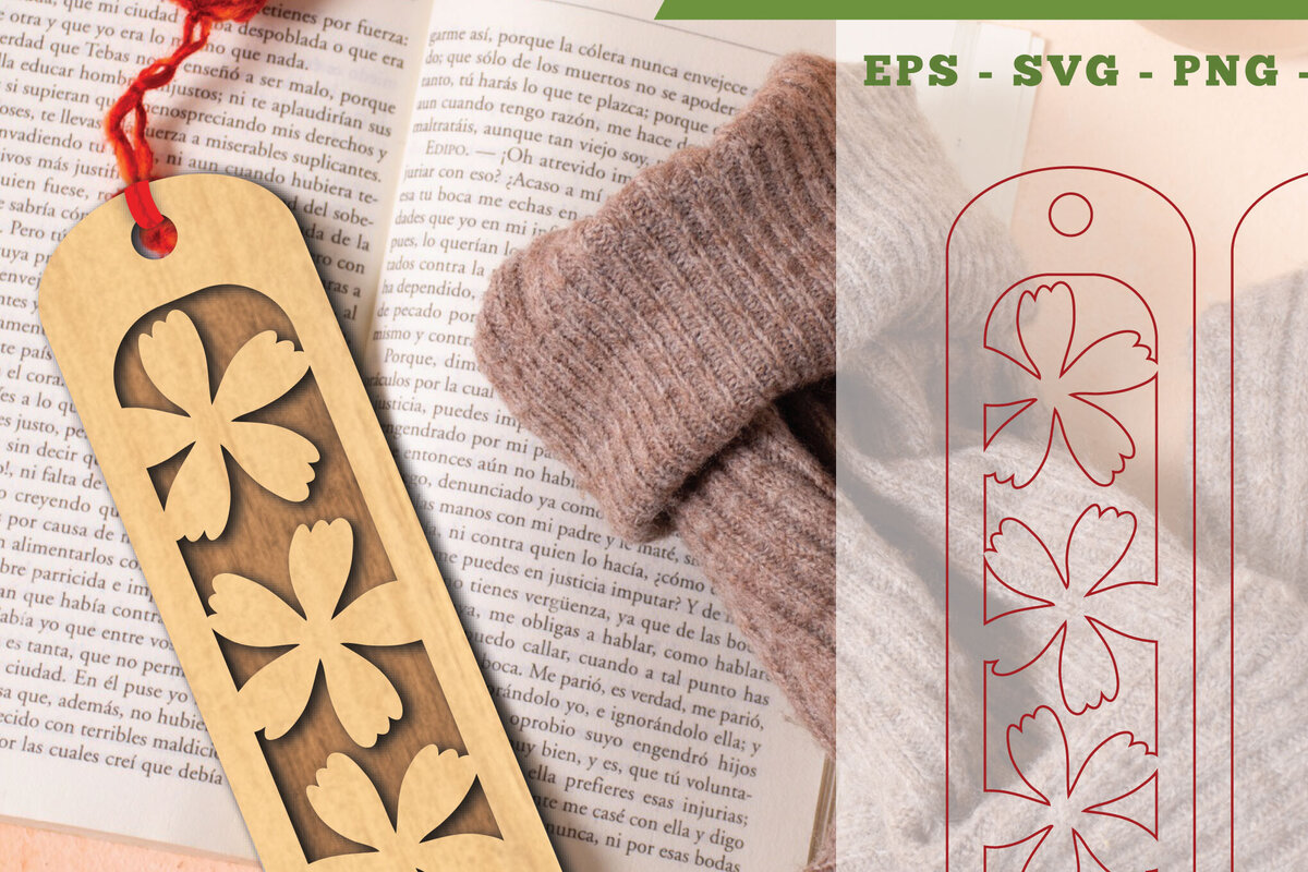 Intra απο ξύλο plywood 3mm-4mm πάχος - Σελιδοδείκτης κοπής λουλουδιών με λέιζερ 7 Δίασταση 5x20 cm INTRAFABR-113108046