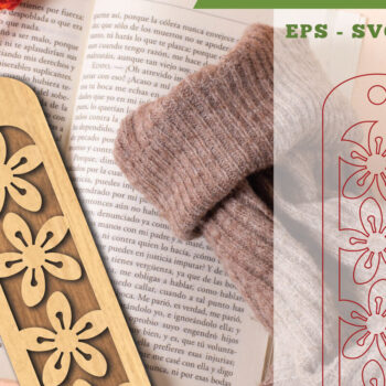 Intra απο ξύλο plywood 3mm-4mm πάχος - Σελιδοδείκτης κοπής λουλουδιών με λέιζερ 9 Δίασταση 5x20 cm INTRAFABR-113108099 - Image 1