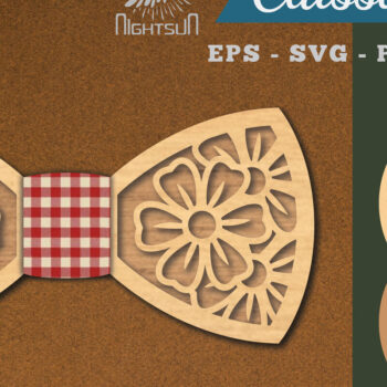 Intra απο ξύλο plywood 3mm-4mm πάχος - Λουλούδια παπιγιόν κομμένα με λέιζερ 1 Δίασταση 20x20 cm INTRAFABR-112131503 - Image 1