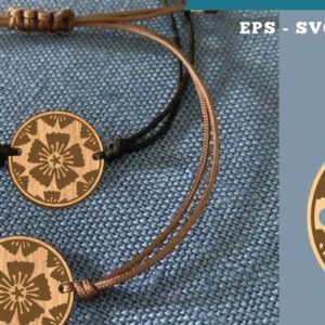 Intra απο ξύλο plywood 3mm-4mm πάχος - Βραχιόλι Flowers Cut Laser  19 Δίασταση 4x4 cm INTRAFABR-112011032