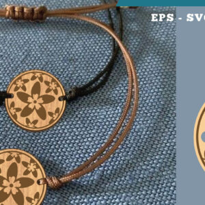 Intra απο ξύλο plywood 3mm-4mm πάχος - Βραχιόλι Flowers Cut Laser  2 Δίασταση 4x4 cm INTRAFABR-112009757