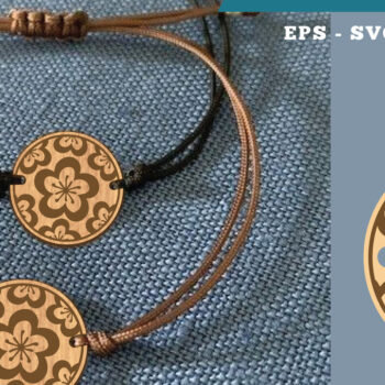 Intra απο ξύλο plywood 3mm-4mm πάχος - Βραχιόλι Flowers Cut Laser 20 Δίασταση 4x4 cm INTRAFABR-112011078 - Image 1