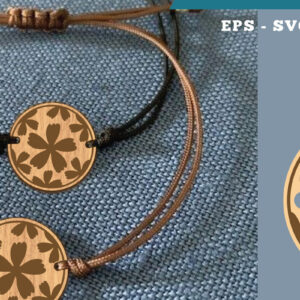 Intra απο ξύλο plywood 3mm-4mm πάχος - Βραχιόλι Flowers Cut Laser  21 Δίασταση 4x4 cm INTRAFABR-112011106