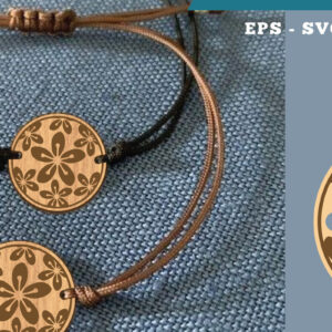 Intra απο ξύλο plywood 3mm-4mm πάχος - Βραχιόλι Flowers Cut Laser  3 Δίασταση 4x4 cm INTRAFABR-112009815