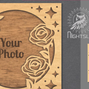 Intra απο ξύλο plywood 3mm-4mm πάχος - Κορνίζα φωτογραφιών Flowers Cut Laser 1 Δίασταση 20x25 cm INTRAFABR-112908238