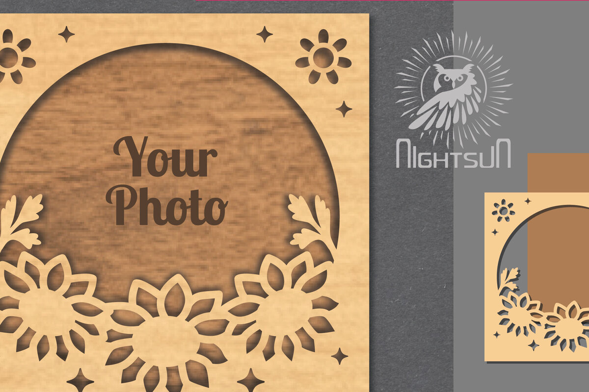 Intra απο ξύλο plywood 3mm-4mm πάχος - Κορνίζα φωτογραφιών Flowers Cut Laser 10 Δίασταση 20x25 cm INTRAFABR-112908479