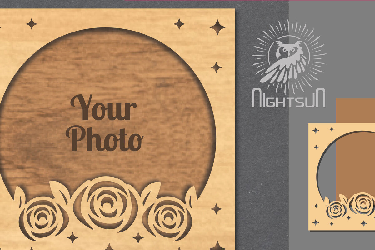 Intra απο ξύλο plywood 3mm-4mm πάχος - Κορνίζα φωτογραφιών Flowers Cut Laser 2 Δίασταση 20x25 cm INTRAFABR-112908278