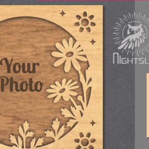 Intra απο ξύλο plywood 3mm-4mm πάχος - Flowers Laser Cut Κορνίζα 3 Δίασταση 20x25 cm INTRAFABR-112908315