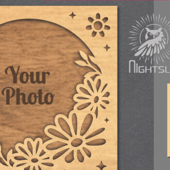 Intra απο ξύλο plywood 3mm-4mm πάχος - Κορνίζα φωτογραφιών Flowers Cut Laser 4 Δίασταση 20x25 cm INTRAFABR-112908344 - Image 1