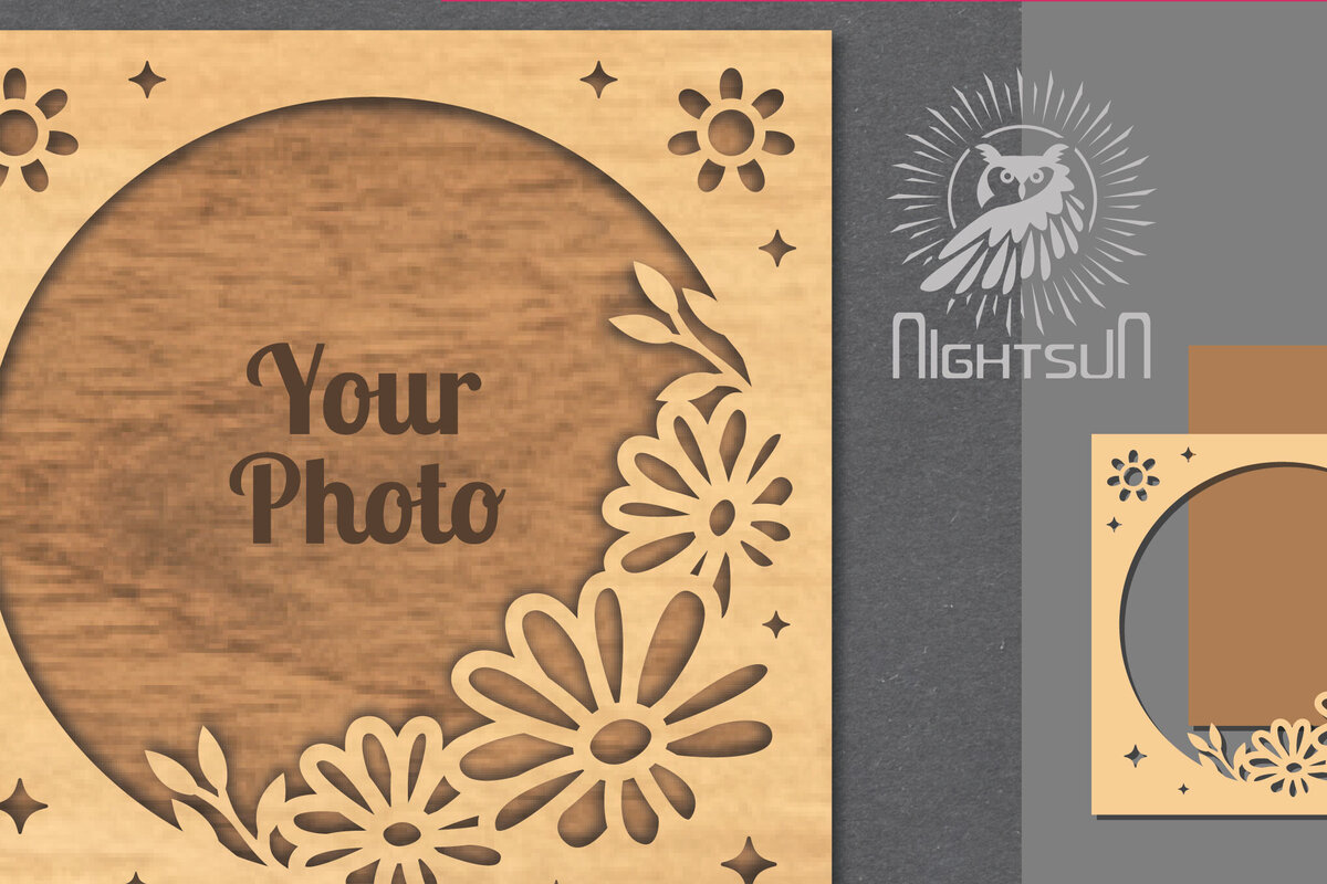 Intra απο ξύλο plywood 3mm-4mm πάχος - Κορνίζα φωτογραφιών Flowers Cut Laser 4 Δίασταση 20x25 cm INTRAFABR-112908344