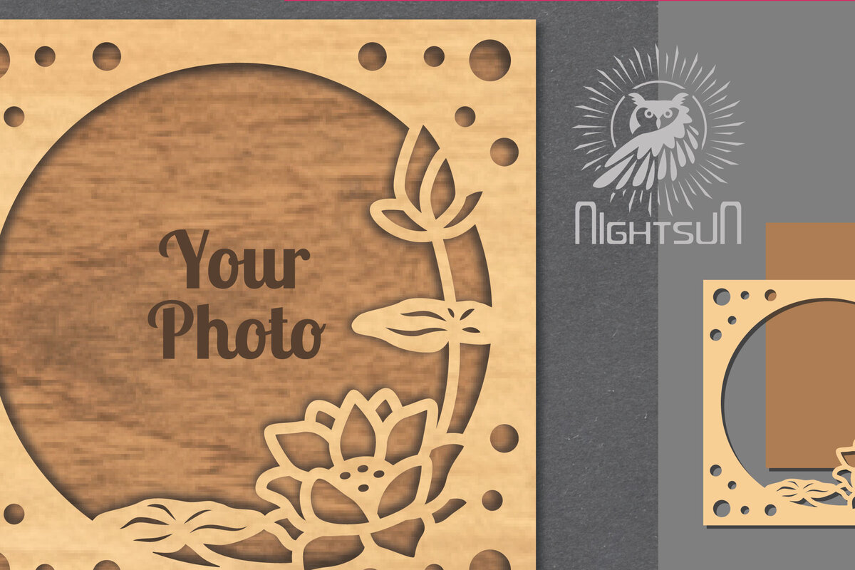 Intra απο ξύλο plywood 3mm-4mm πάχος - Κορνίζα φωτογραφιών Flowers Cut Laser 5 Δίασταση 20x25 cm INTRAFABR-112908363