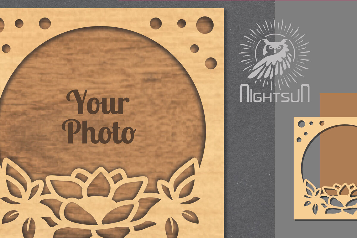 Intra απο ξύλο plywood 3mm-4mm πάχος - Κορνίζα φωτογραφιών Flowers Cut Laser 6 Δίασταση 20x25 cm INTRAFABR-112908404