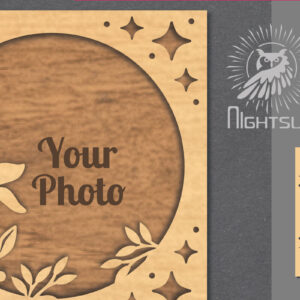 Intra απο ξύλο plywood 3mm-4mm πάχος - Flowers Laser Cut Κορνίζα 7 Δίασταση 20x25 cm INTRAFABR-112908418