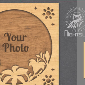 Intra απο ξύλο plywood 3mm-4mm πάχος - Κορνίζα φωτογραφιών Flowers Cut Laser 8 Δίασταση 20x25 cm INTRAFABR-112908434