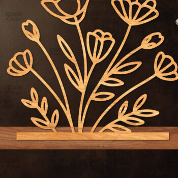 Intra απο ξύλο plywood 3mm-4mm πάχος - Βάση κοπής με λέιζερ λουλουδιών, δώρο για την ημέρα της μητέρας Δίασταση 20x20 cm INTRAFABR-114539253 - Image 1