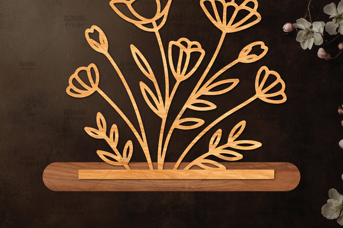 Intra απο ξύλο plywood 3mm-4mm πάχος - Βάση κοπής με λέιζερ λουλουδιών, δώρο για την ημέρα της μητέρας Δίασταση 20x20 cm INTRAFABR-114539253