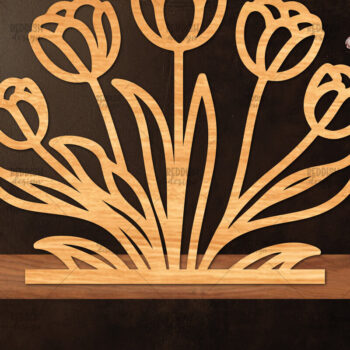 Intra απο ξύλο plywood 3mm-4mm πάχος - Βάση κοπής με λέιζερ λουλουδιών, δώρο για την ημέρα της μητέρας Δίασταση 20x20 cm INTRAFABR-114539110 - Image 1