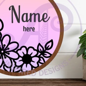 Intra απο ξύλο plywood 3mm-4mm πάχος - Τοίχος προσωποποιημένου ονόματος με στρώσεις λουλουδιών Δίασταση 40x50 cm INTRAFABR-118777351 - Image 2