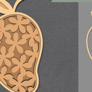 Intra απο ξύλο plywood 3mm-4mm πάχος - Λουλούδια Mango Lasercut Decoration  Δίασταση 20x20 cm INTRAFABR-111488572