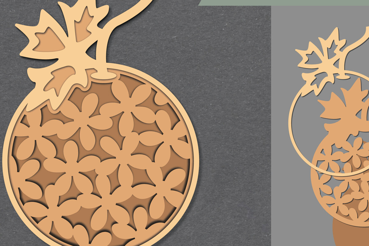 Intra απο ξύλο plywood 3mm-4mm πάχος - Flowers Melon Lasercut Decoration  Δίασταση 20x20 cm INTRAFABR-111488617