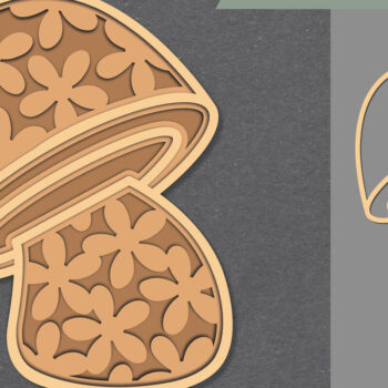 Intra απο ξύλο plywood 3mm-4mm πάχος - Λουλούδια Μανιτάρι Διακόσμηση Lasercut Δίασταση 20x20 cm INTRAFABR-111488772 - Image 1