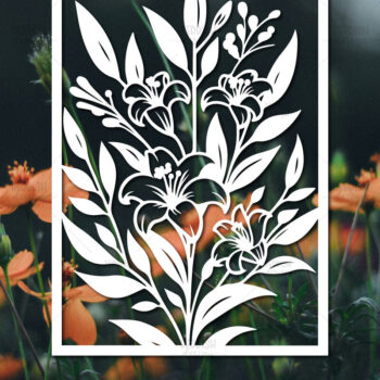 Intra απο ξύλο plywood 3mm-4mm πάχος - Πρότυπο κάρτας κομμένων λουλουδιών Δίασταση 5x7 cm INTRAFABR-114804541 - Image 1