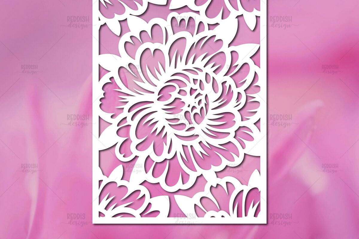 Intra απο ξύλο plywood 3mm-4mm πάχος - Πρότυπο κάρτας κομμένων λουλουδιών Δίασταση 5x7 cm INTRAFABR-114804364