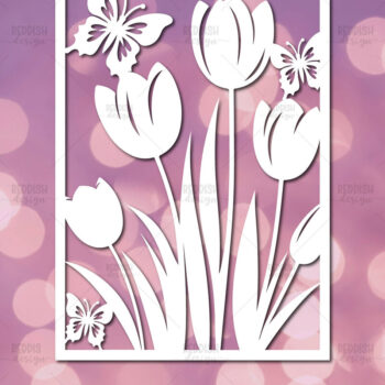 Intra απο ξύλο plywood 3mm-4mm πάχος - Πρότυπο κάρτας κομμένων λουλουδιών Δίασταση 5x7 cm INTRAFABR-114804405 - Image 1