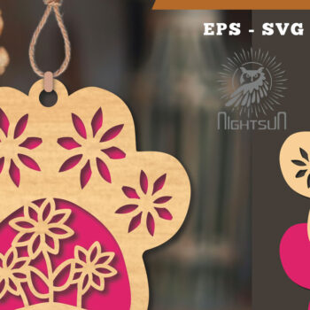 Intra απο ξύλο plywood 3mm-4mm πάχος - Στολίδι Flowers Paw Laser Cut 6 Δίασταση 6x6 cm INTRAFABR-113204363 - Image 1