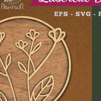 Intra απο ξύλο plywood 3mm-4mm πάχος - Λουλούδια Στρογγυλή διακόσμηση κομμένη με λέιζερ 4 Δίασταση 20x20 cm INTRAFABR-112909829 - Image 1