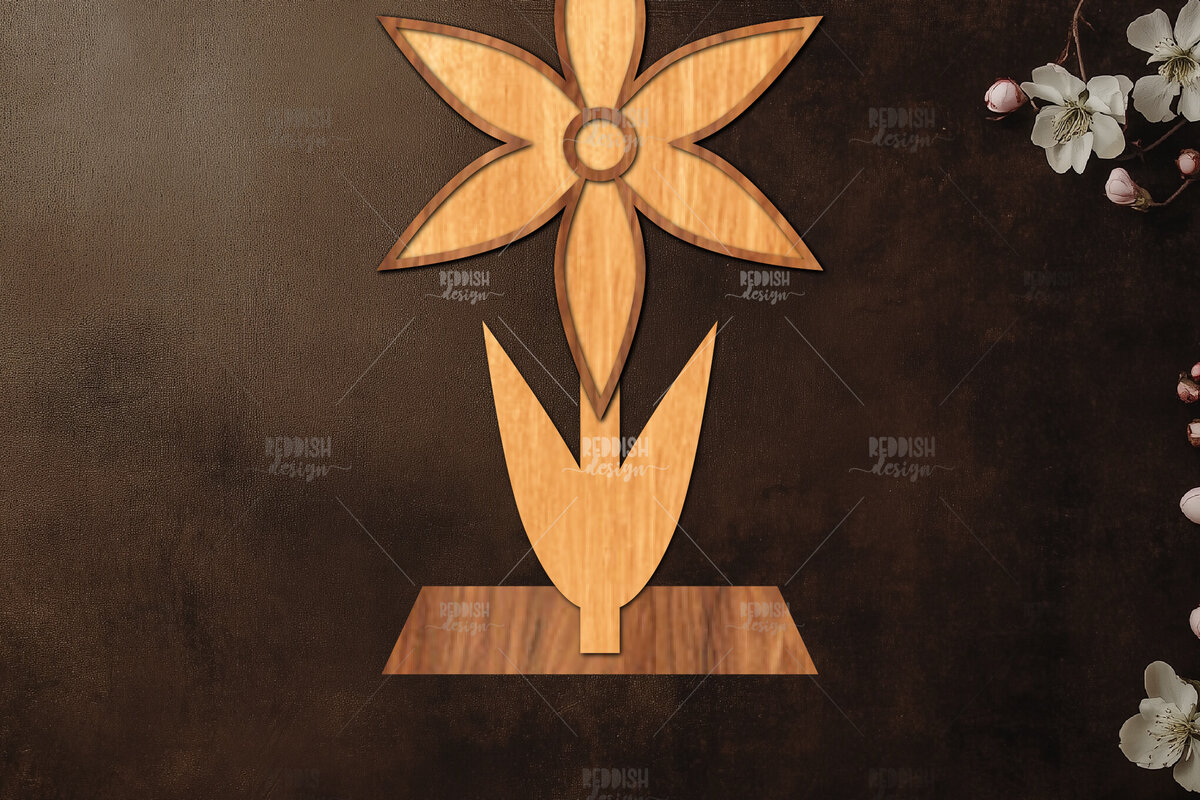 Intra απο ξύλο plywood 3mm-4mm πάχος - Flowers Stand Decor Laser Cut SV Δίασταση 20x20 cm INTRAFABR-121886382