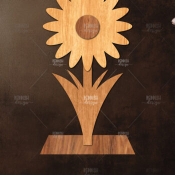 Intra απο ξύλο plywood 3mm-4mm πάχος - Διακόσμηση βάσης λουλουδιών με λέιζερ  Δίασταση 20x20 cm INTRAFABR-121886518 - Image 1