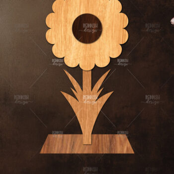 Intra απο ξύλο plywood 3mm-4mm πάχος - Διακόσμηση βάσης λουλουδιών με λέιζερ  Δίασταση 20x20 cm INTRAFABR-121977701 - Image 1