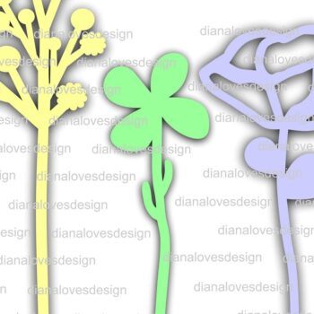 Intra απο ξύλο plywood 3mm-4mm πάχος - Flowers Bundle, Flowers , Dxf Δίασταση 20x20 cm INTRAFABR-30865338 - Image 3