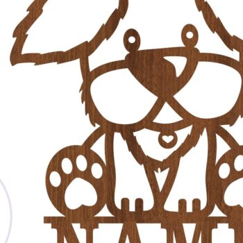 Intra απο ξύλο plywood 3mm-4mm πάχος - Fluffy Dog name Sin Laser Cut Templ Δίασταση 30x20 cm INTRAFABR-74904260 - Image 3