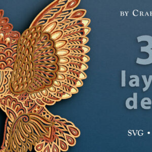 Intra απο ξύλο plywood 3mm-4mm πάχος -  περικοπής  3D Layer Flying Bald Eagle Δίασταση 30x20 cm INTRAFABR-100476202