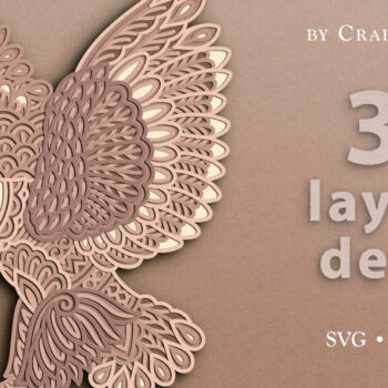 Intra απο ξύλο plywood 3mm-4mm πάχος -  περικοπής  3D Layer Flying Bald Eagle Δίασταση 30x20 cm INTRAFABR-100476202 - Image 2