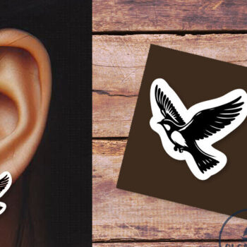 Intra απο ξύλο plywood 3mm-4mm πάχος - Flying Bird Earrings  | Καλοκαιρινό λέιζερ Δίασταση 3x3 cm INTRAFABR-120209348 - Image 2