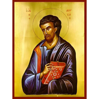 Εικόνα Ορθοδοξίας με περίγραμμα χρυσό σε ξύλο Φλαμουρίας  με  βάση Εικόνα ΑΓΙΟΣ ΑΠΟΣΤΟΛΟΣ ΚΑΙ ΕΥΑΓΓΕΛΙΣΤΗΣ ΛΟΥΚΑΣ Χειροποίητη Ελληνορθόδοξη εικόνα του Ιησού Χριστού, Κρεμαστή πλάκα βυζαντινής τέχνης, χριστιανική τέχνη Διάσταση 40x30 cm (10,2x7,9 ίντσες)  INTRAEK-1447757865048 - Image 1