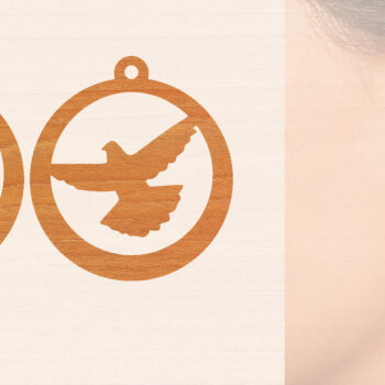 Intra απο ξύλο plywood 3mm-4mm πάχος - Ξύλινα σκουλαρίκια Flying Bird Cut Laser Δίασταση 3x3 cm INTRAFABR-98890934 - Image 1