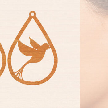 Intra απο ξύλο plywood 3mm-4mm πάχος - Ξύλινα σκουλαρίκια Flying Bird Cut Laser Δίασταση 3x3 cm INTRAFABR-98829499 - Image 1