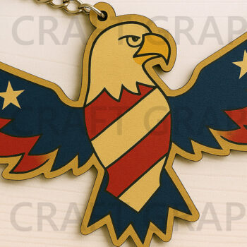Intra απο ξύλο plywood 3mm-4mm πάχος - Μπρελόκ Badge Flying Eagle Δίασταση 4x4 cm INTRAFABR-122668145 - Image 1