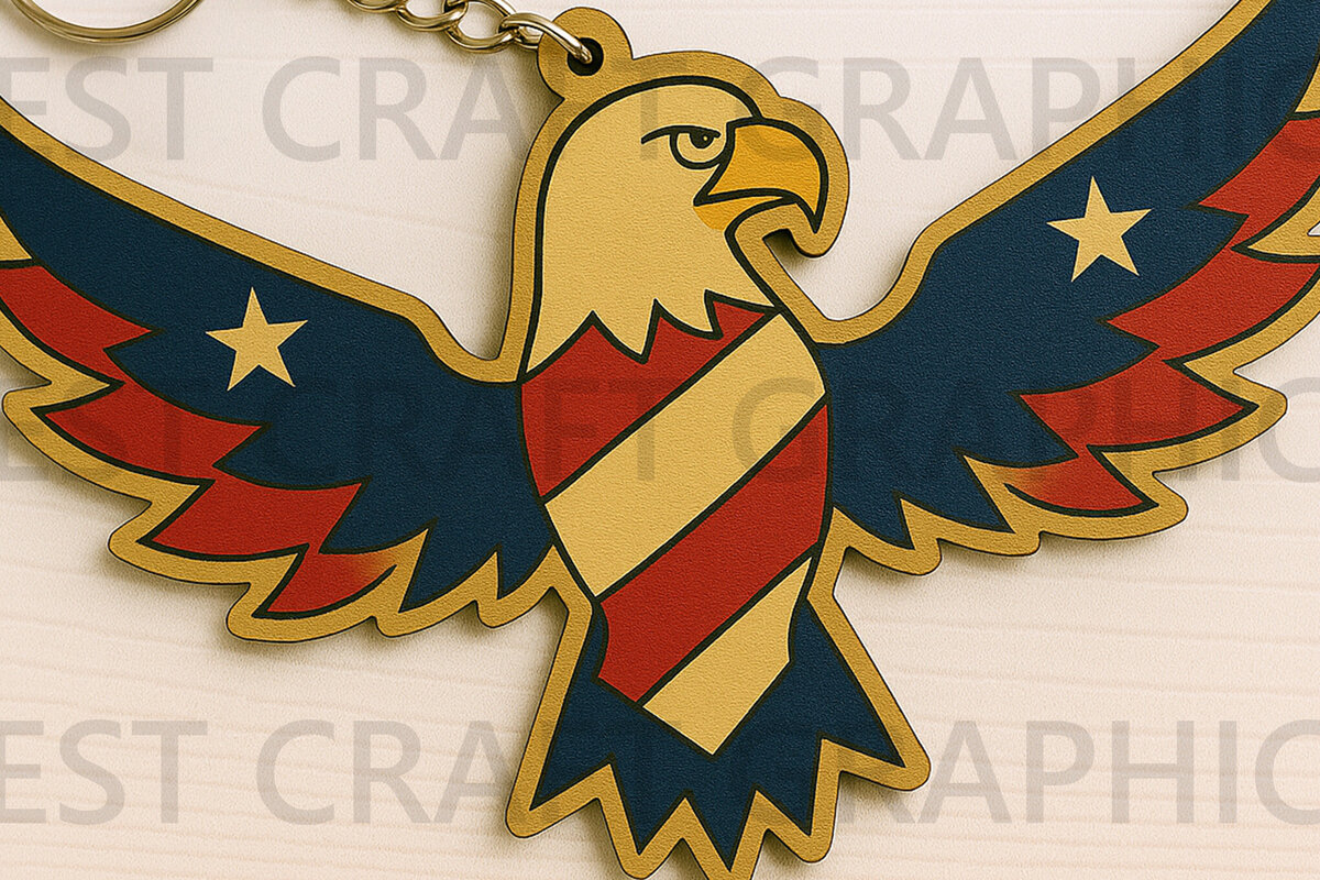 Intra απο ξύλο plywood 3mm-4mm πάχος - Μπρελόκ  Badge Flying Eagle Δίασταση 4x4 cm INTRAFABR-122668145