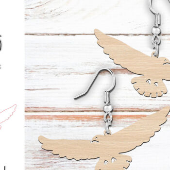 Intra απο ξύλο plywood 3mm-4mm πάχος - Flying Eagle Eagle Earrings Design Cut Laser Δίασταση 900x900 cm INTRAFABR-119723167 - Image 1