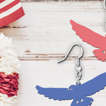 Intra απο ξύλο plywood 3mm-4mm πάχος - Flying Eagle Eagle Earrings Design Cut Laser Δίασταση 900x900 cm INTRAFABR-119723167 - Image 2
