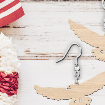 Intra απο ξύλο plywood 3mm-4mm πάχος - Flying Eagle Eagle Earrings Design Cut Laser Δίασταση 900x900 cm INTRAFABR-119723167 - Image 3