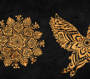 Intra απο ξύλο plywood 3mm-4mm πάχος - Σχέδιο Flying Pig Mandala Δίασταση 30x30 cm INTRAFABR-103466849