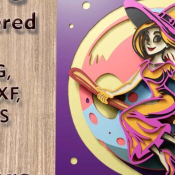 Intra απο ξύλο plywood 3mm-4mm πάχος - Flying Witch 3D Πολυεπίπεδα Αρχεία Δίασταση 63x10 cm INTRAFABR-110903768 - Image 1