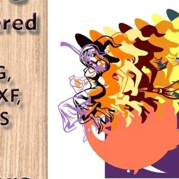 Intra απο ξύλο plywood 3mm-4mm πάχος - Flying Witch 3D Πολυεπίπεδα Αρχεία Δίασταση 63x10 cm INTRAFABR-110903768 - Image 3