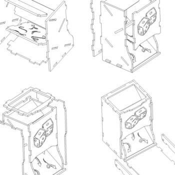 Intra απο ξύλο plywood 3mm-4mm πάχος - Πτυσσόμενα ζάρια, Dice Tower,  κοπής με λέιζερ Δίασταση 20x20 cm INTRAFABR-42038546 - Image 8